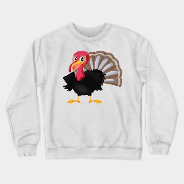 Cute Kawaii Turkey Crewneck Sweatshirt by IstoriaDesign